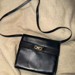 Ferragamo Black Leather Crossbody Bag